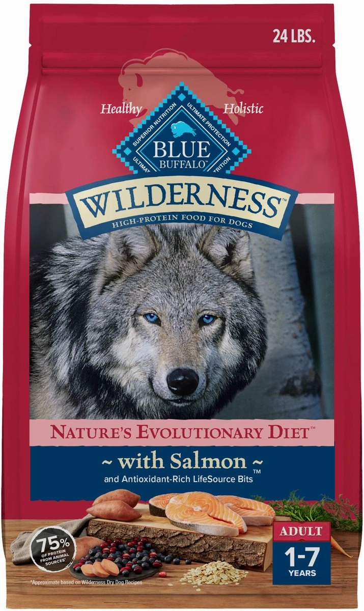 Blue Buffalo Wilderness Wholesome Grains Salmon Recipe Adult Dry Dog Food