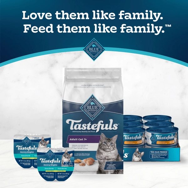 BLUE Tastefuls Healthy Aging Mature Chicken & Brown Rice Recipe Dry Cat Food, 7lb
