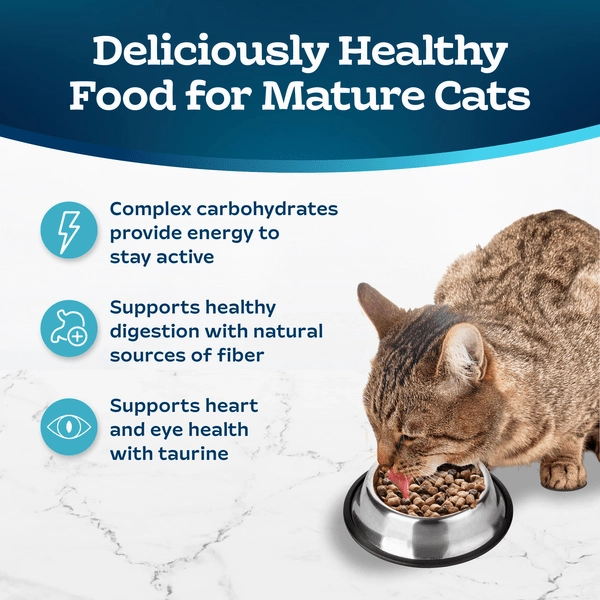 BLUE Tastefuls Healthy Aging Mature Chicken & Brown Rice Recipe Dry Cat Food, 7lb