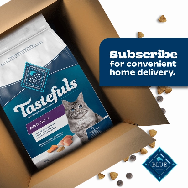 BLUE Tastefuls Healthy Aging Mature Chicken & Brown Rice Recipe Dry Cat Food, 7lb