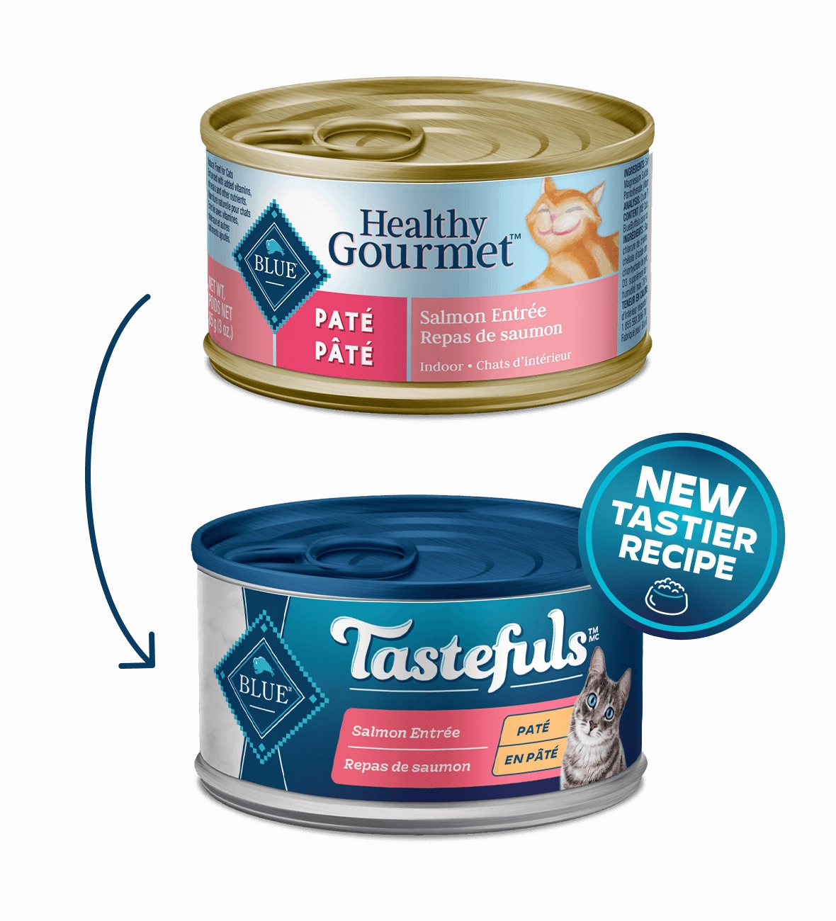BLUE Tastefuls Salmon Entree Pate Canned Cat Food, 5.5oz