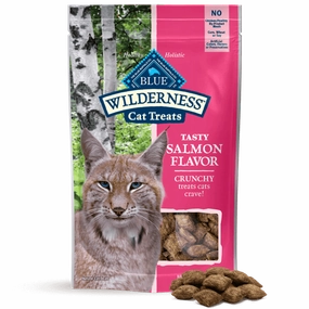 BLUE Wilderness Grain Free Crunchy Cat Treats; Tasty Salmon Flavor
