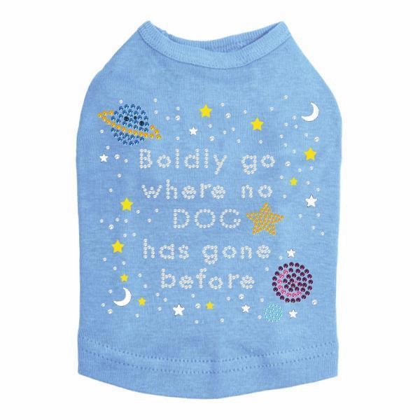 Boldly Go Rhinestone Dog Tank