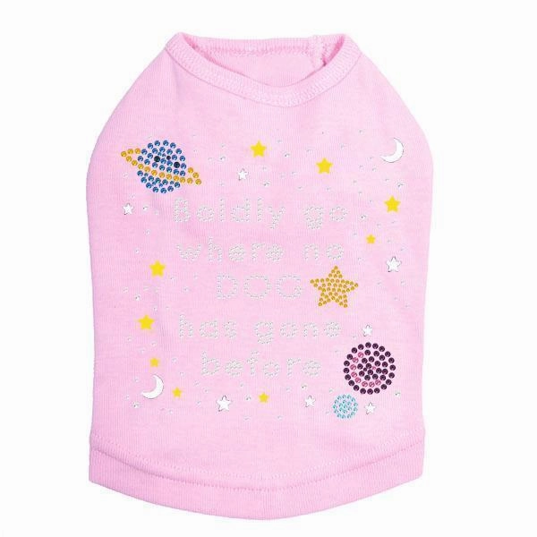 Boldly Go Rhinestone Dog Tank