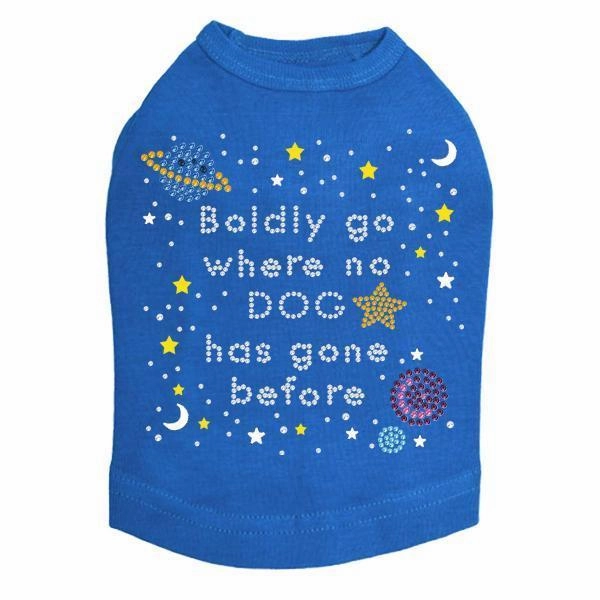 Boldly Go Rhinestone Dog Tank
