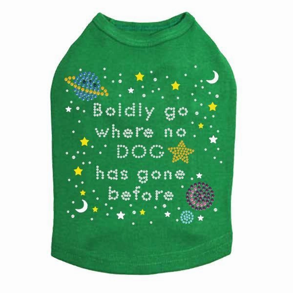 Boldly Go Rhinestone Dog Tank
