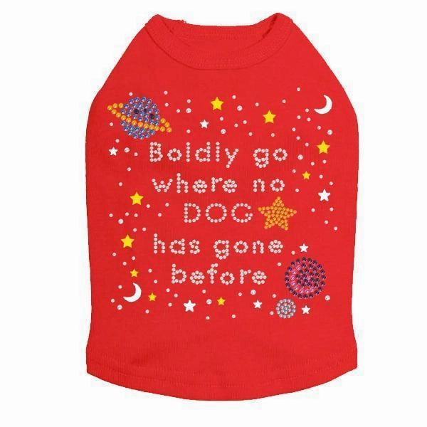 Boldly Go Rhinestone Dog Tank