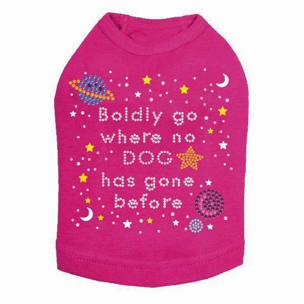 Boldly Go Rhinestone Dog Tank
