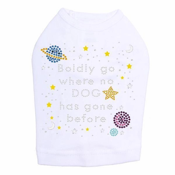 Boldly Go Rhinestone Dog Tank