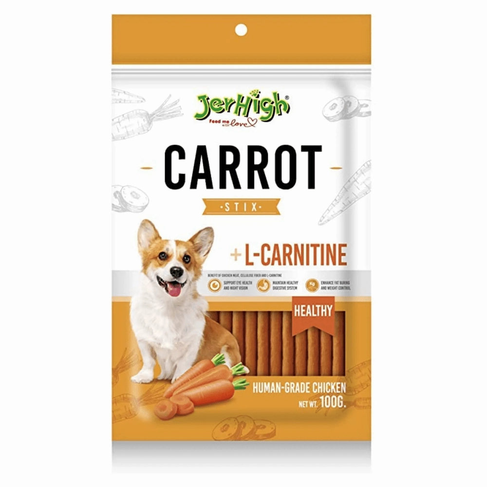 Bowlers Chicken & Milk Nutrimax Puppy Dog Dry Food and JerHigh Carrot Sticks Dog Treats Combo