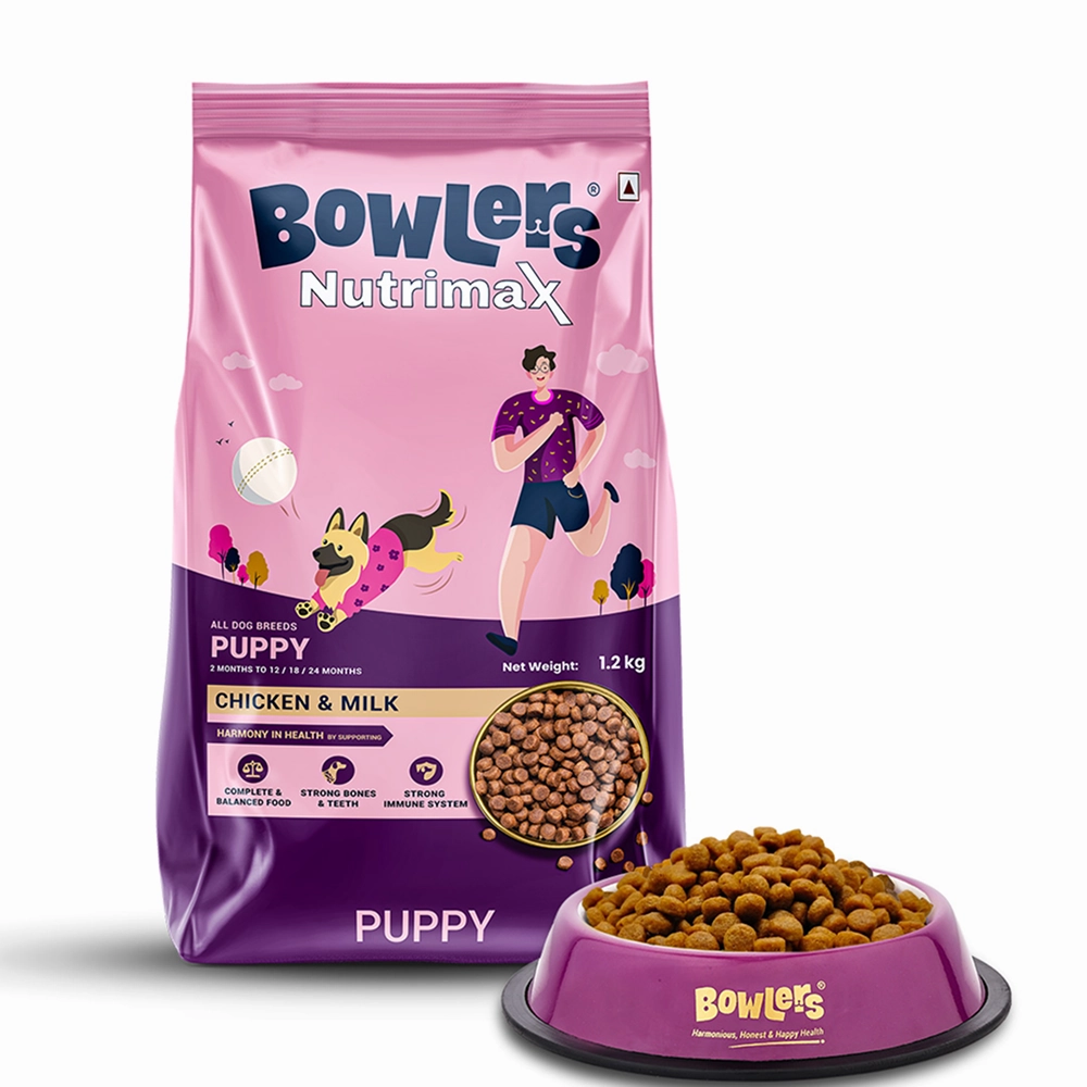 Bowlers Food, Henlo & Chip Chops Treats, Himalaya Tick Powder, Petstages Chew Stick Limited Puppy Hamper