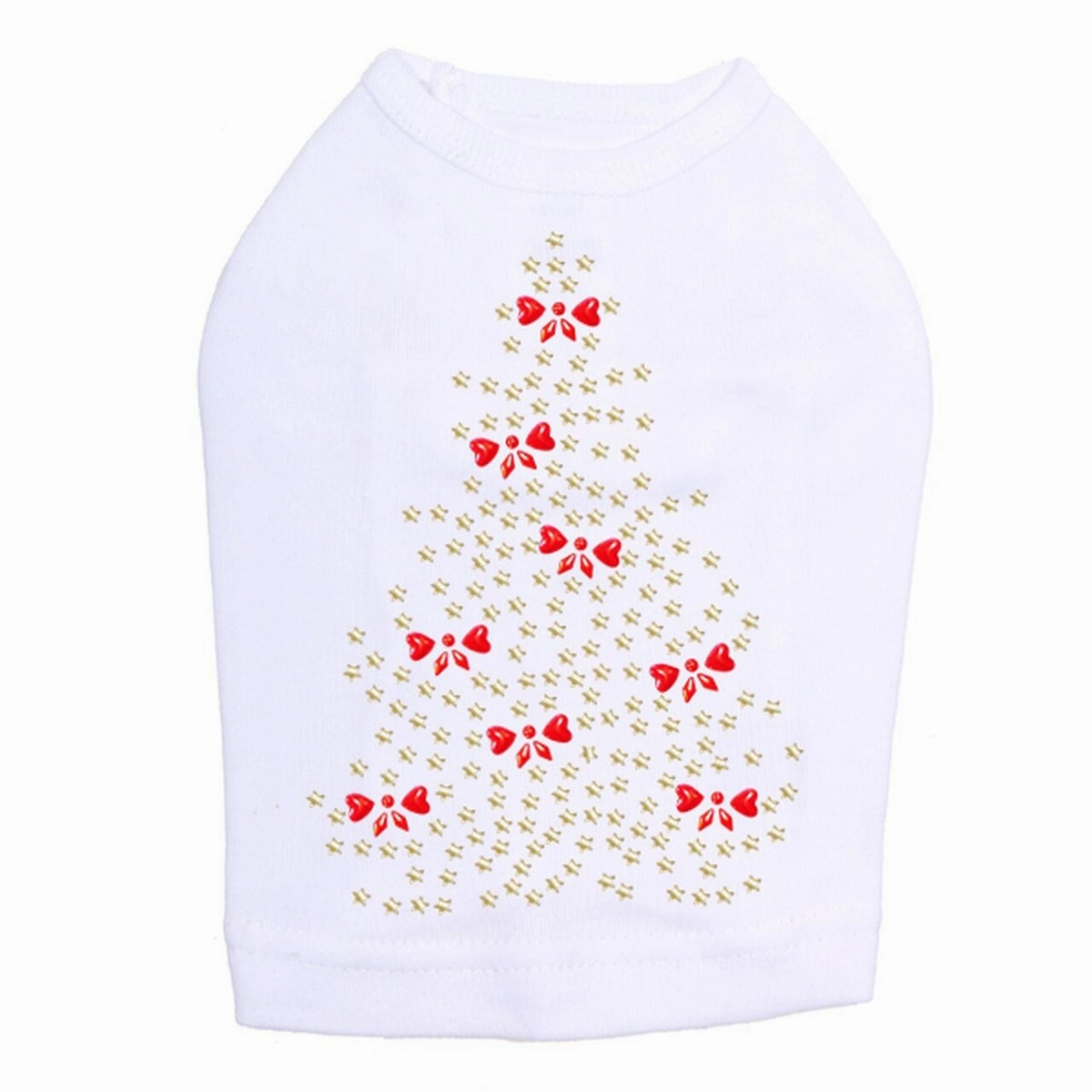 Bows Christmas Tree Rhinestone Dog Tank