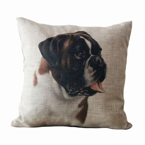 Boxer Tongue Out Throw Cushion