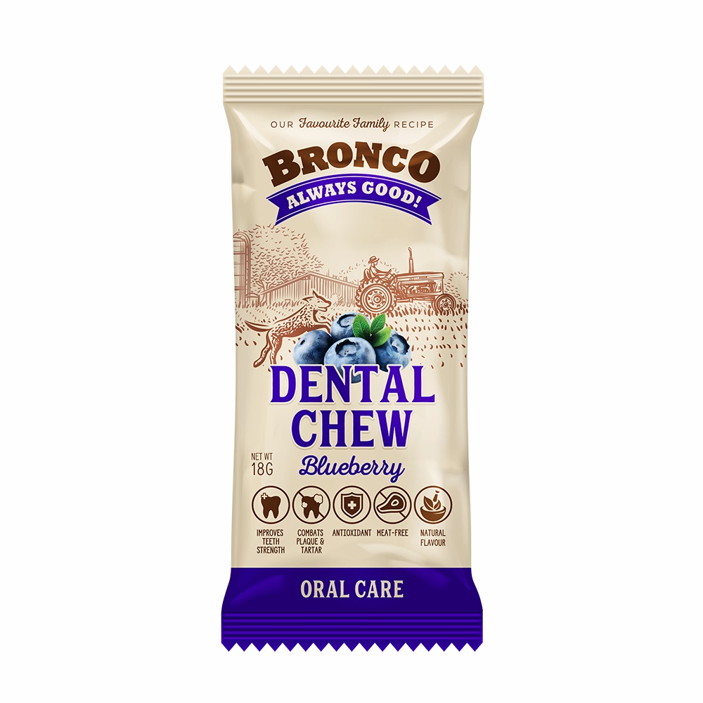 Bronco Dog Dental Chew Bluberry 18g