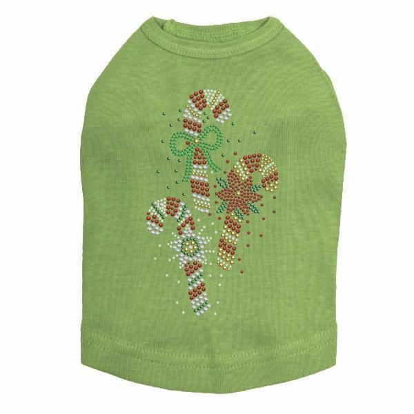 Candy Canes Rhinestone Dog Tank