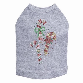 Candy Canes Rhinestone Dog Tank