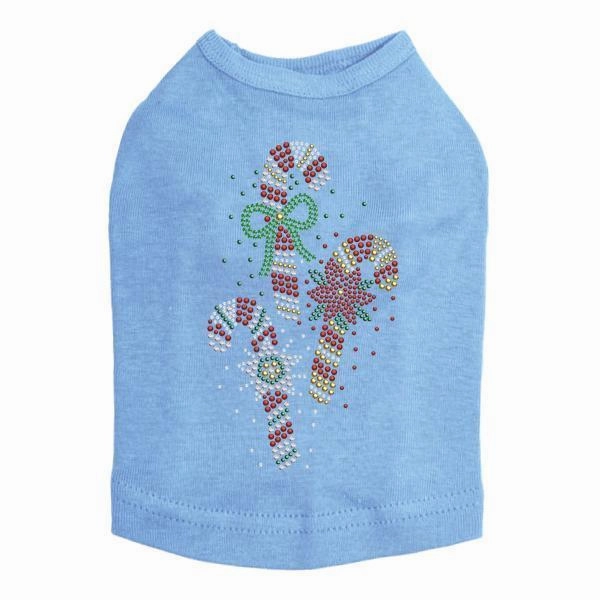 Candy Canes Rhinestone Dog Tank