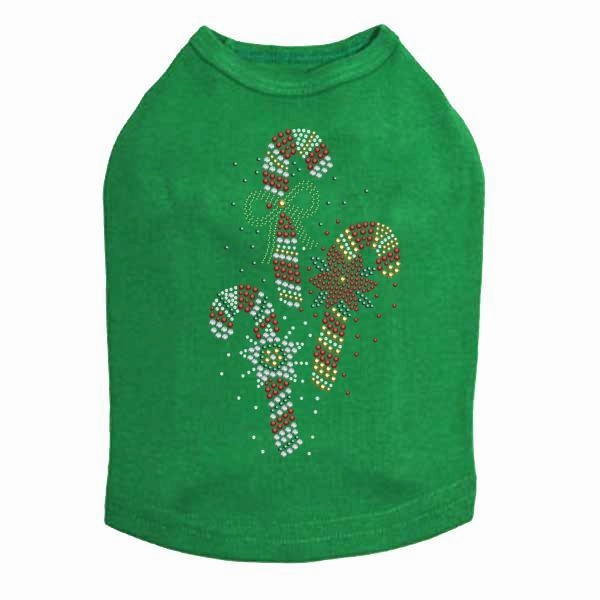Candy Canes Rhinestone Dog Tank