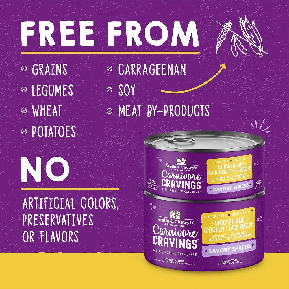 Carnivore Cravings Chicken & Chicken Liver 100% Complete Balance Diet Recipe Wet Cat Can