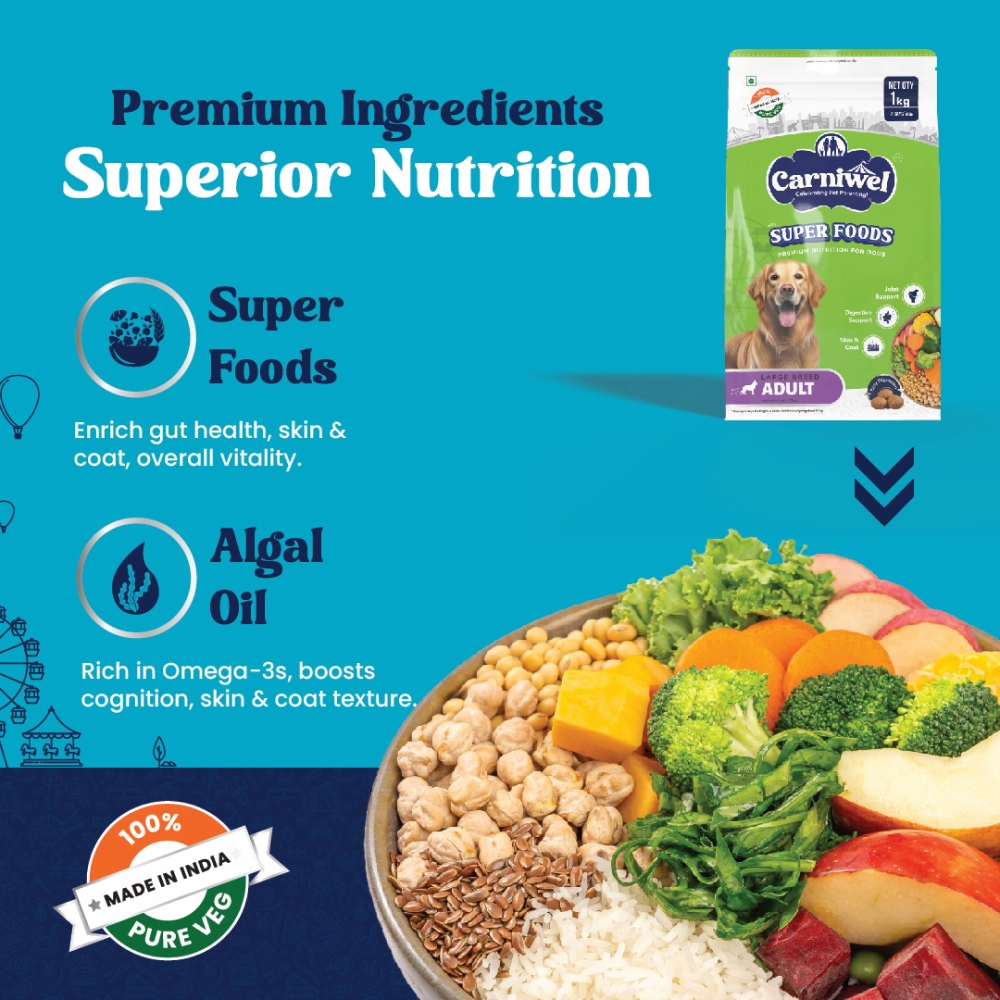 Carniwel Superfoods Veg For Large Breed Adult  Dog Dry Food