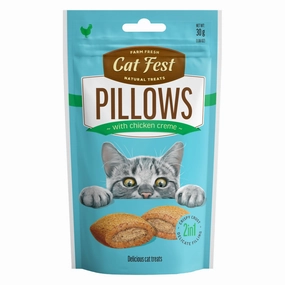 Catfest Pillows with Chicken Cream Cat Treats