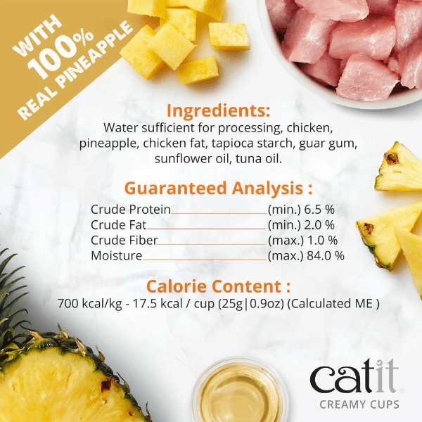 Catit Creamy Cups - Chicken Mousse with Pineapple Cat Treat