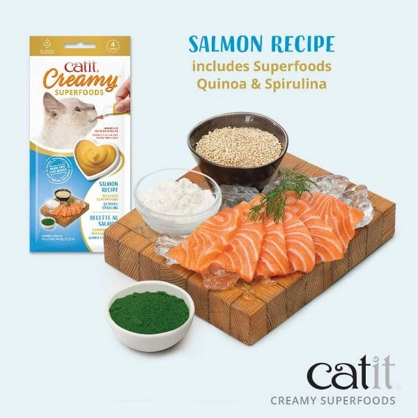 Catit Creamy Superfood Salmon Recipe with Quinoa and Spirulina Cat Treats