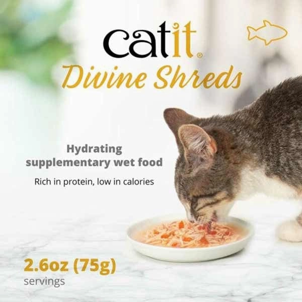 Catit Divine Shreds Tuna with Shrimp & Pumpkin Cat Food Topper