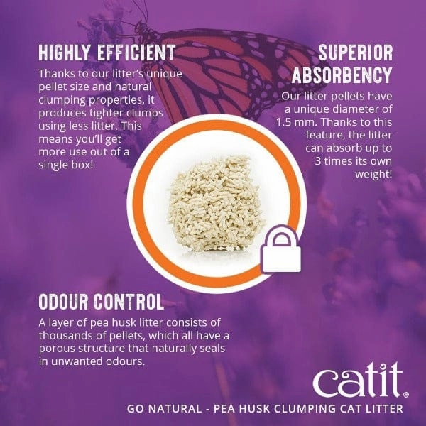 Catit Go Natural! Pea Husk Vanilla-Scented Clumping Cat Litter, 5.6kg