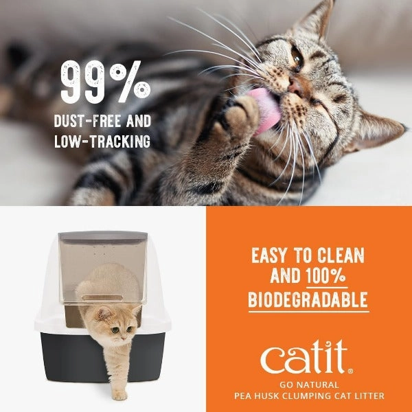 Catit Go Natural! Pea Husk Vanilla-Scented Clumping Cat Litter, 5.6kg