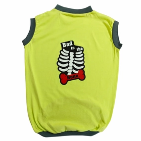 Cheeku Bad to The Bone Graphic Cotton T Shirt For Dogs and Cats (Sharp Green)