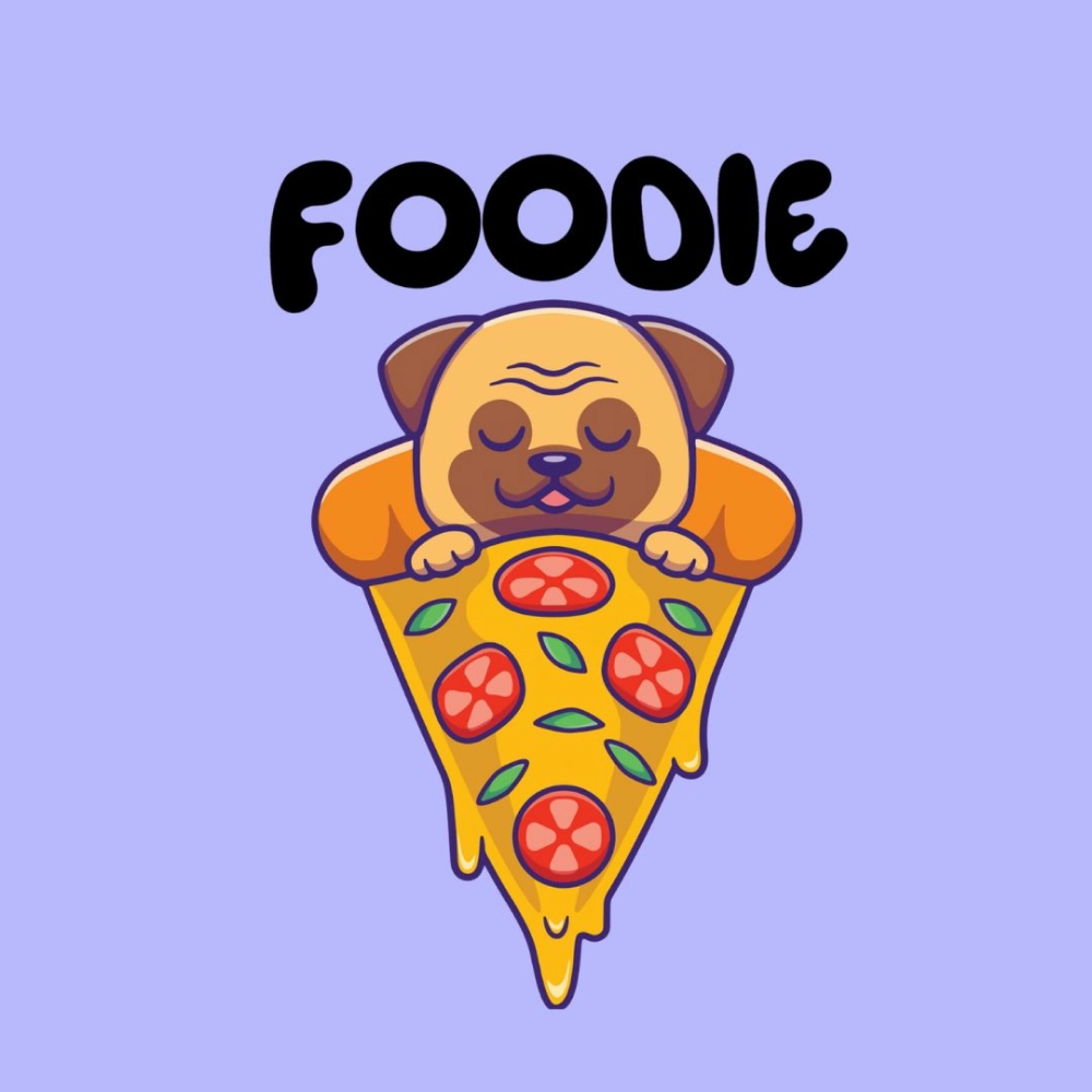 Cheeku Foodie Graphic Cotton T Shirt for Dogs and Cats (Lavender)
