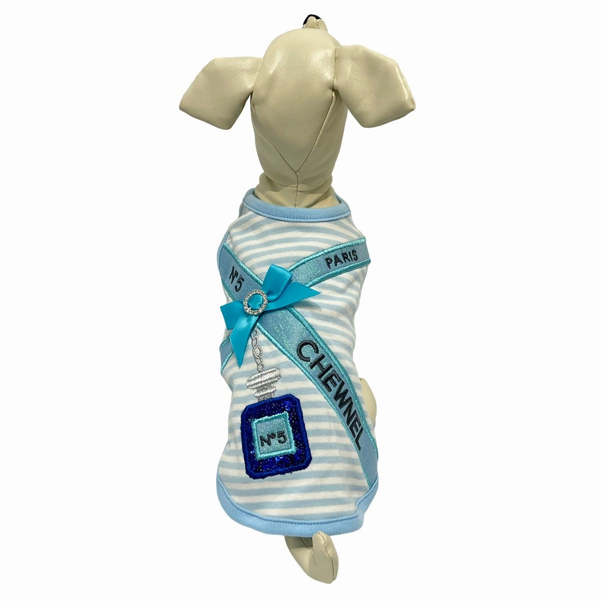 Chewnel No. 5 Perfume Sequin Dog Tank Blue