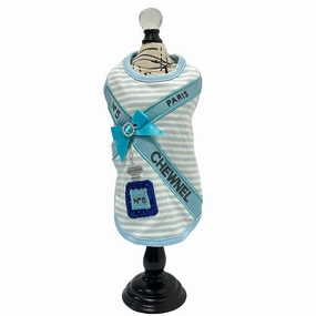 Chewnel No. 5 Perfume Sequin Dog Tank Blue