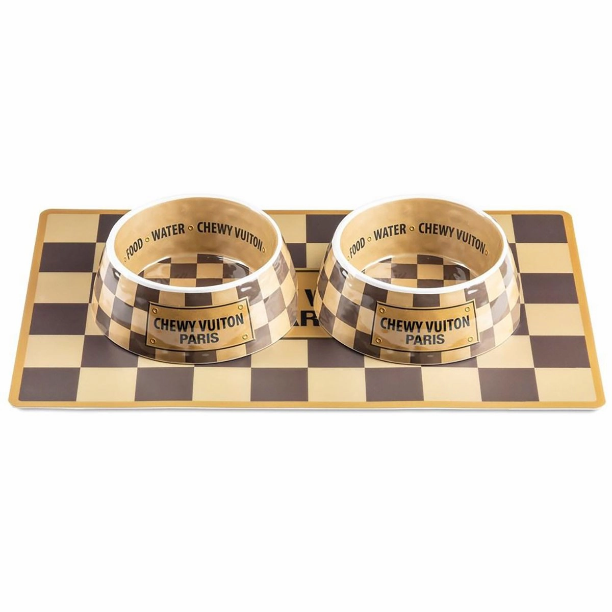 Chewy Vuiton Checker Dog Placemat