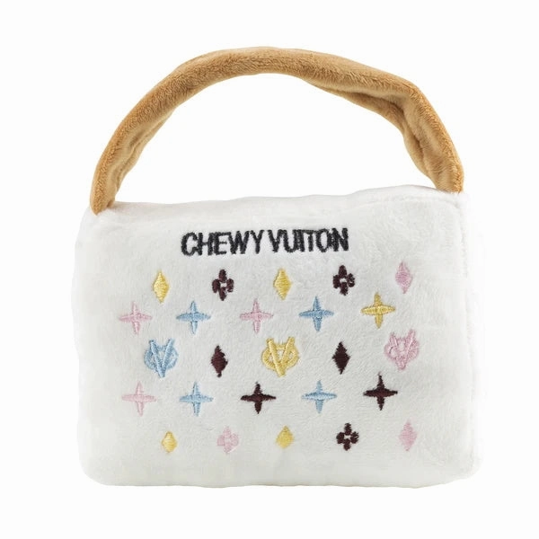 Chewy Vuiton White Handbag Dog Toy