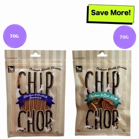 Chip Chops Chicken & Codfish Rolls and Sandwich Dog Treats Combo