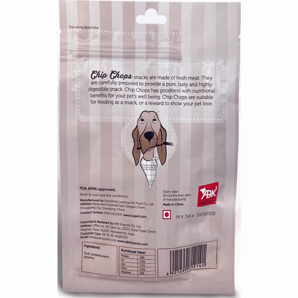 Chip Chops Roast Duck Strips, Sun Dried Chicken Jerky and Chicken and Codfish Rolls Dog Treats Combo (Pack of 3)