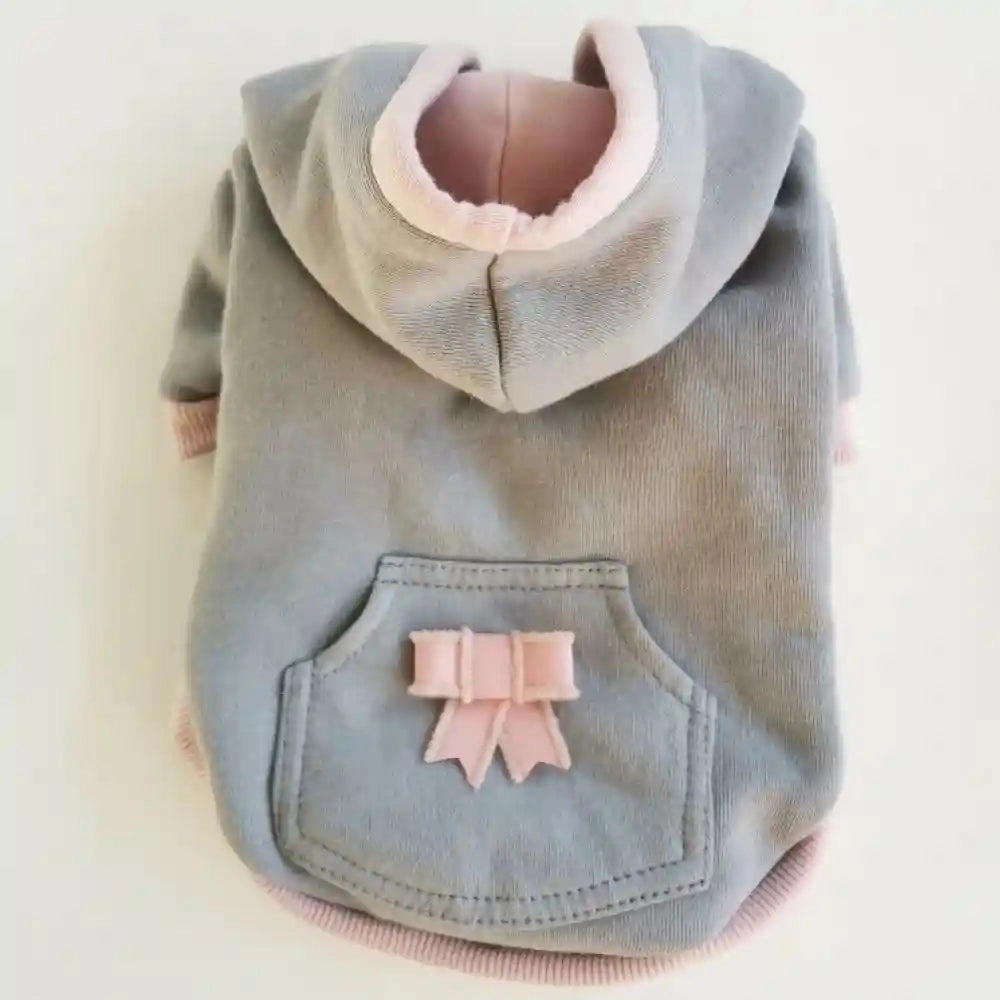 Chloe's Home New York Blouse Sweatshirt for Dogs (Grey/Pink)