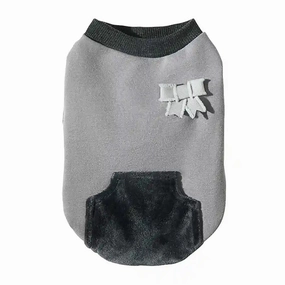 Chloe's Home Velvet Pajama Blouse for Dogs (Grey)