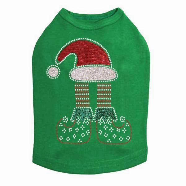 Christmas Elf Rhinestone Dog Tank