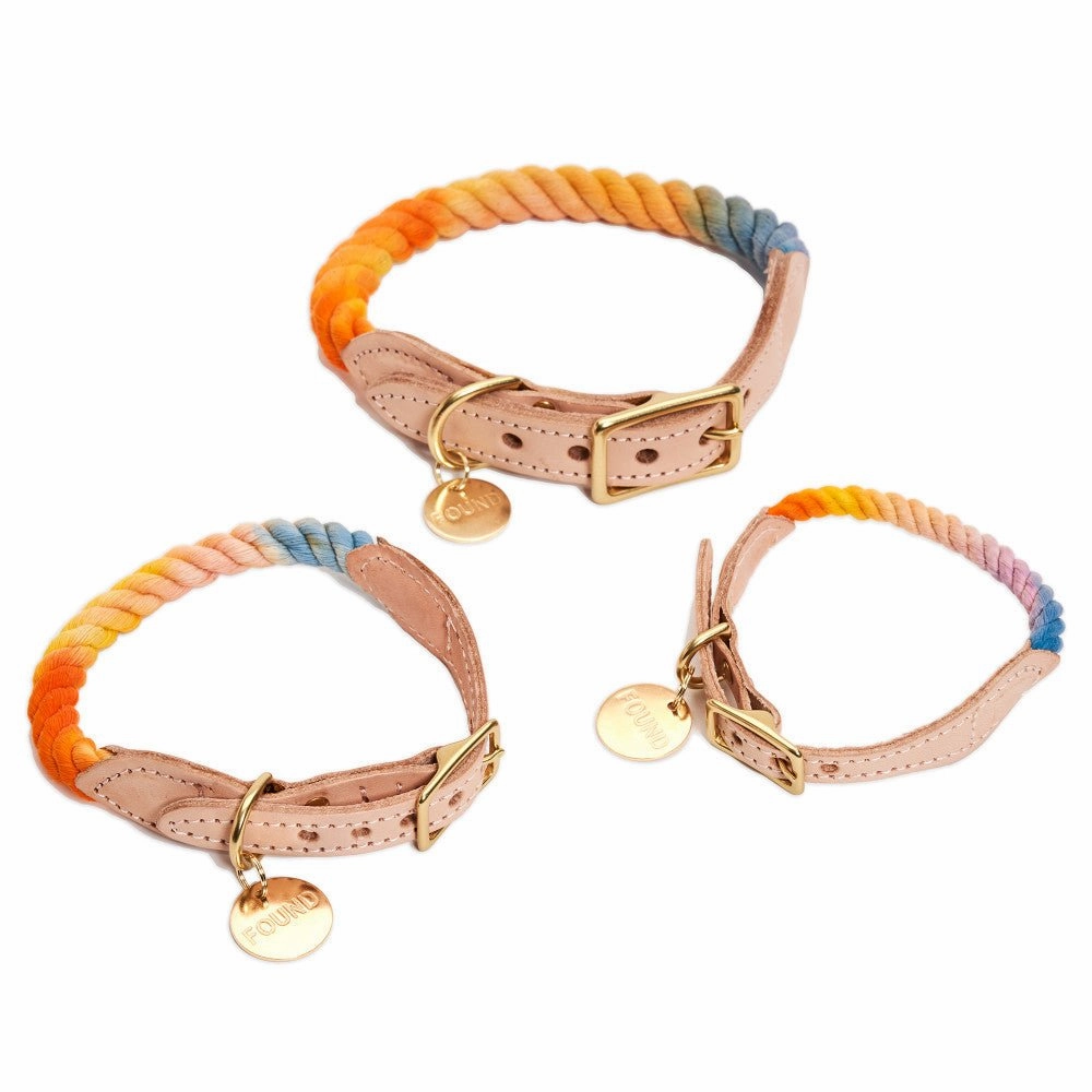 Cotton Rope Dog Collar Soleil Ombre