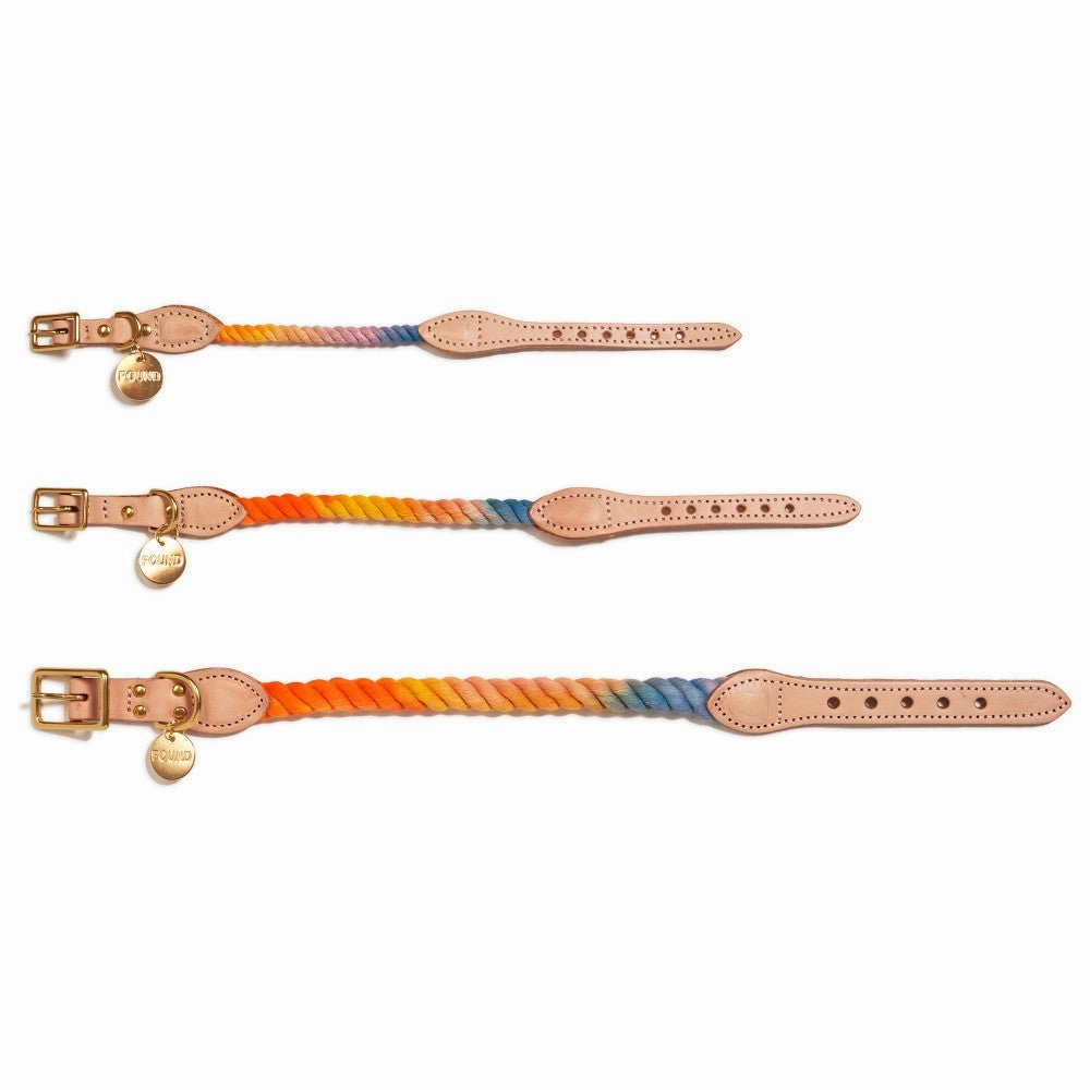 Cotton Rope Dog Collar Soleil Ombre
