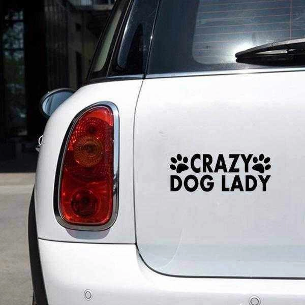 Crazy Dog Lady Car Decal