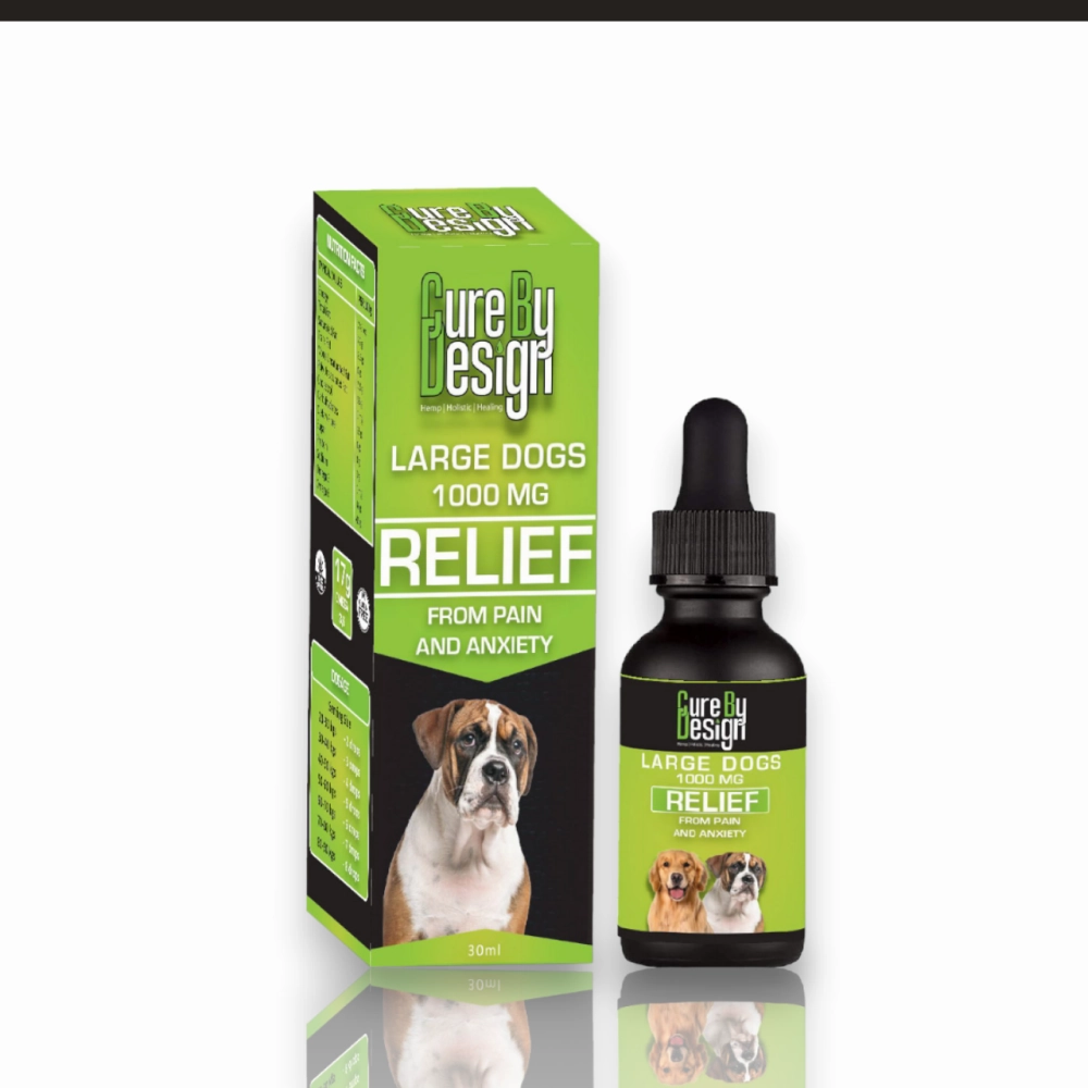 Cure By Design 1000mg CBD Relief Oil for Large Dogs (30ml)