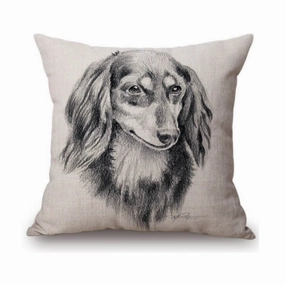 Dachshund Portrait Throw Cushion