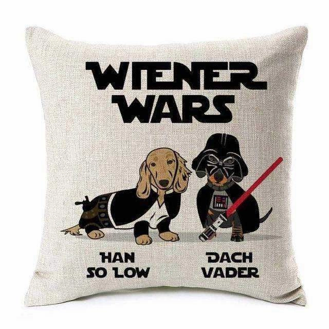 Dachshund Wiener Wars Throw Cushion
