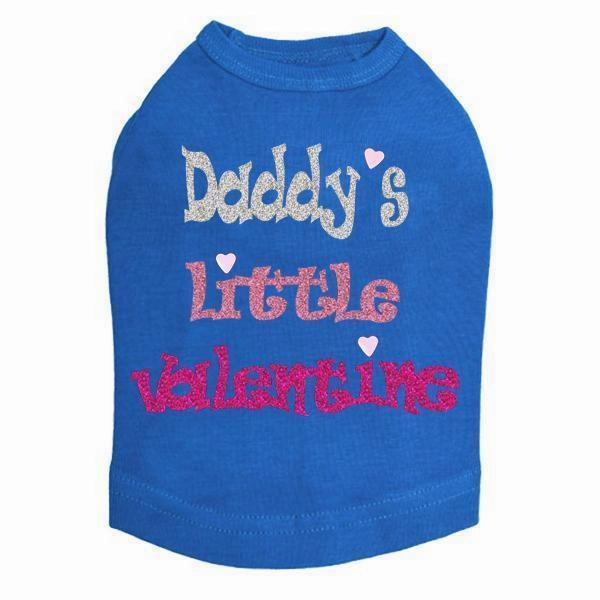 Daddy's Little Valentine Rhinestone Dog Tank