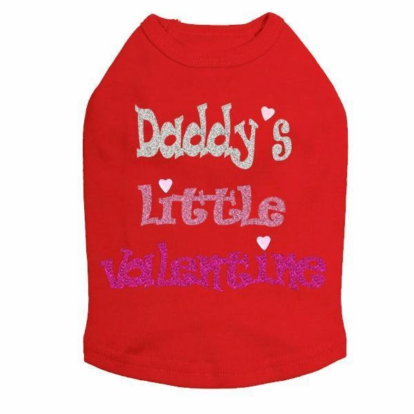 Daddy's Little Valentine Rhinestone Dog Tank