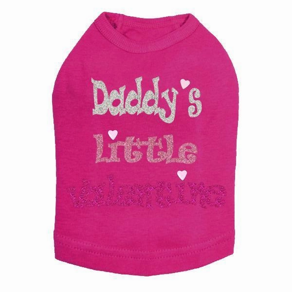 Daddy's Little Valentine Rhinestone Dog Tank
